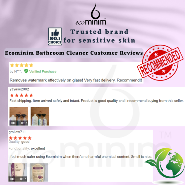 Eco Friendly Plant-Based Eczema Friendly Bathroom Cleaner Suitable for Sensitive Skin | Ecominim