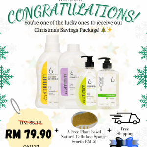 [Bundle Pack] Plant Based Liquid Detergent Ever Gentle (1L) + Floor Cleaner Oceanic Breeze (1L) + Handwash Cucumber Aloe (500ml) + Dishwash Lemon Bergamot (480ml)